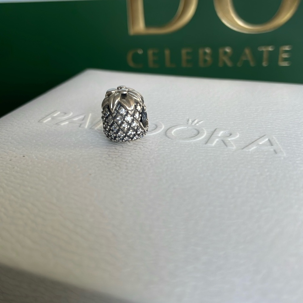 Pandora Perfect Pineapple CZ Silver Charm - Picture 2 of 8